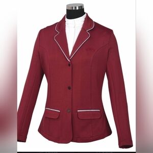 Chic Maroon Blazer with White Accents